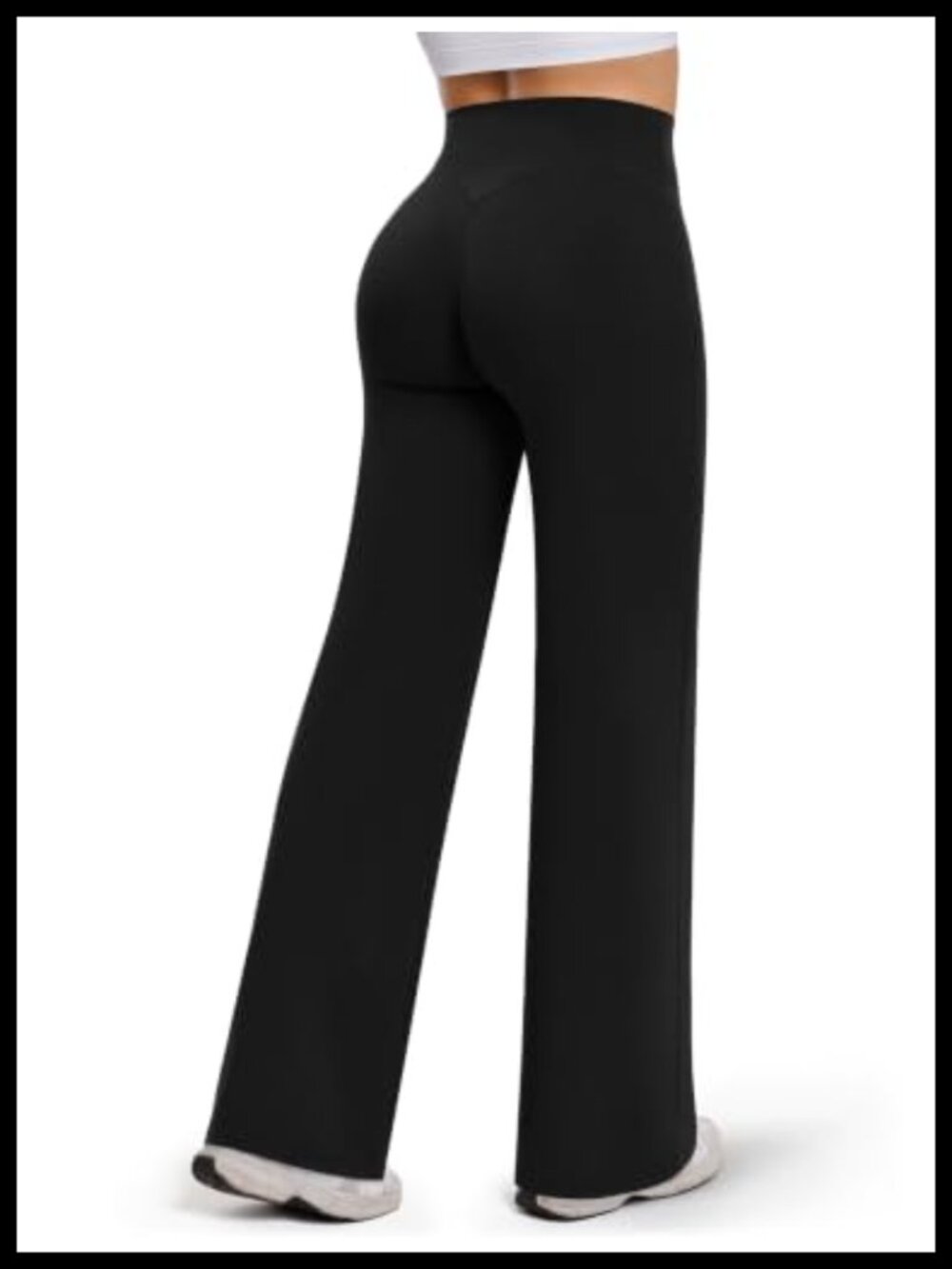 Wide Leg Yoga Pants No Front Seam High Rise Booty Lifting Lounge